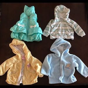 Four 6-9 month old baby jackets